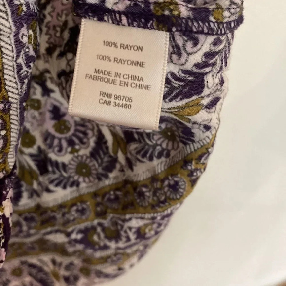 Rebecca Taylor tank blouse batik style print purples size 2 100% rayon EUC - Picture 4 of 8